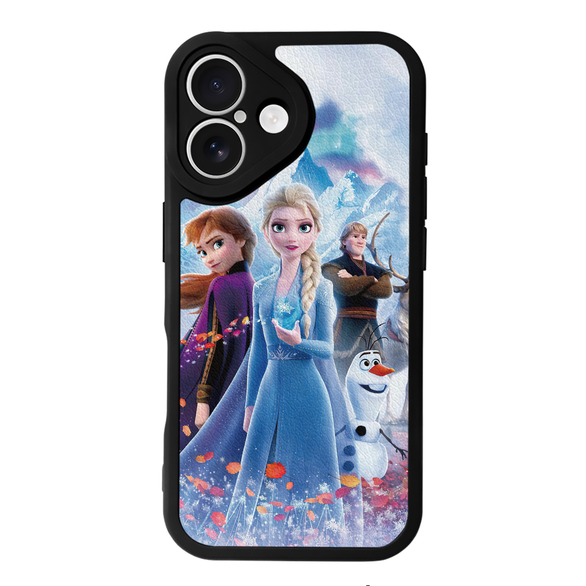 （画像用） アナと雪の女王 アンナ エルサ Frozen Anna Elsa 【iPhone 16シリーズ対応】シリコンスマホケース（レザー調） 材質：シリコン